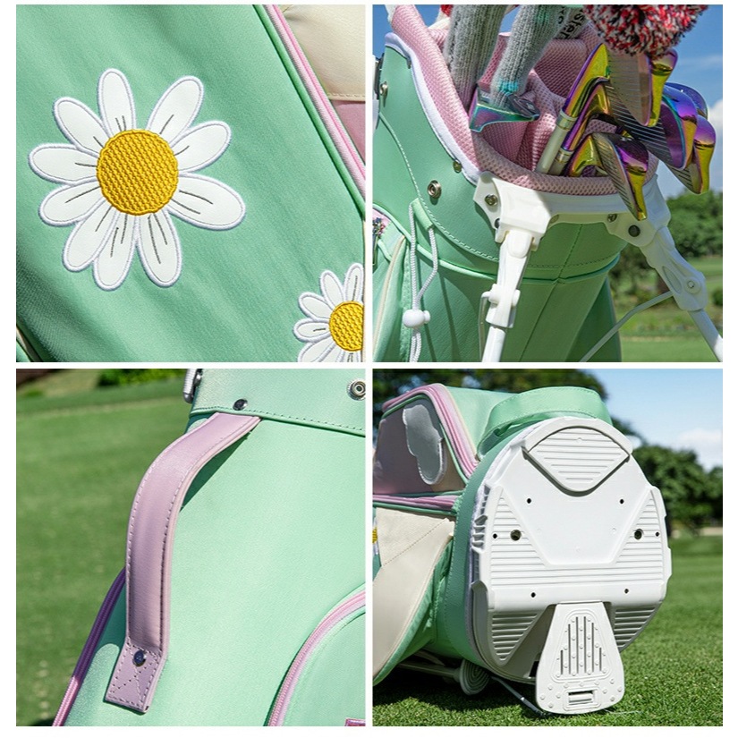 กระเป๋าใส่ไม้กอล์ฟ 5 ช่อง มีขาตั้ง สีเขียวลายดอกเดซี่ (QB188) PGM Golf Daisy Stand Bag ราคา ถูกที่สุด ดีลบีเคเค แกลเลอรีภาพที่ 7