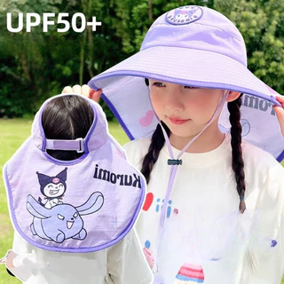 หมวกกันแดดเด็ก หมวกเด็ก ผ้าคลุมไหล่ หมวกปีกกว้าง องกันรังส UPF50+ ป้องกันรังส อัลตราไวโอเลต 50-55cm