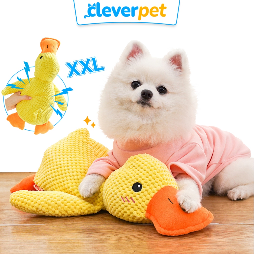 [ส่งฟรี🇹🇭] CleverPet ของเล่นสุนัข XXL ตุ๊กตาเป็ด มีเสียงในตัว ตุ๊กตาหมา ของเล่นหมา Duck Dog Toy