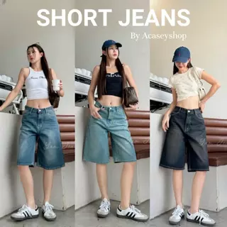 Acasey กางเกงยีนส์ผู้หญิง ขาสั้น 5ส่วน ผ้าไม่ยืด เนื้อผ้าดีใส่สบาย HipJeans ไซส์ S - 3XLขาสั้น 5ส่วน