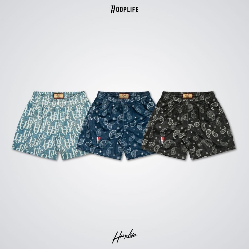 กางเกงขาสั้น กางเกงแฟชั่นเนวสตรีท HoopLife Denim Mesh Shorts