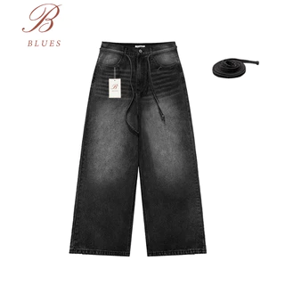B BLUES ยีนส์ขากว้างวินเทจสุดคลาสสิค! สำหรับผู้ชาย✨ ใส่สบาย ฟิตกระชับไซส์พอดี ลุยได้ทุกวัน ลดแรงสุด ยีนส์ผู้ชายขาตรง