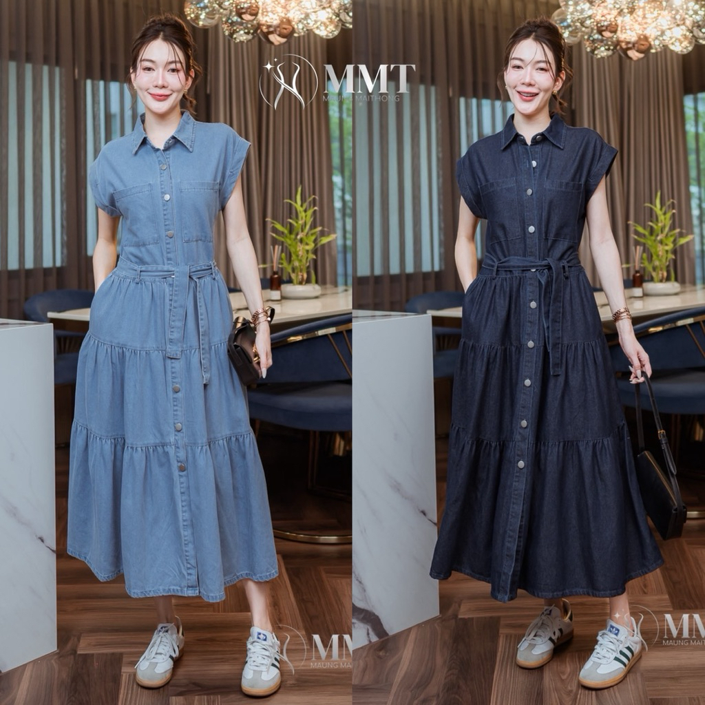 🌈🌿🌼🌺🌸💙🇰🇷 Jeans Pocket belt Maxi Dress Shirt