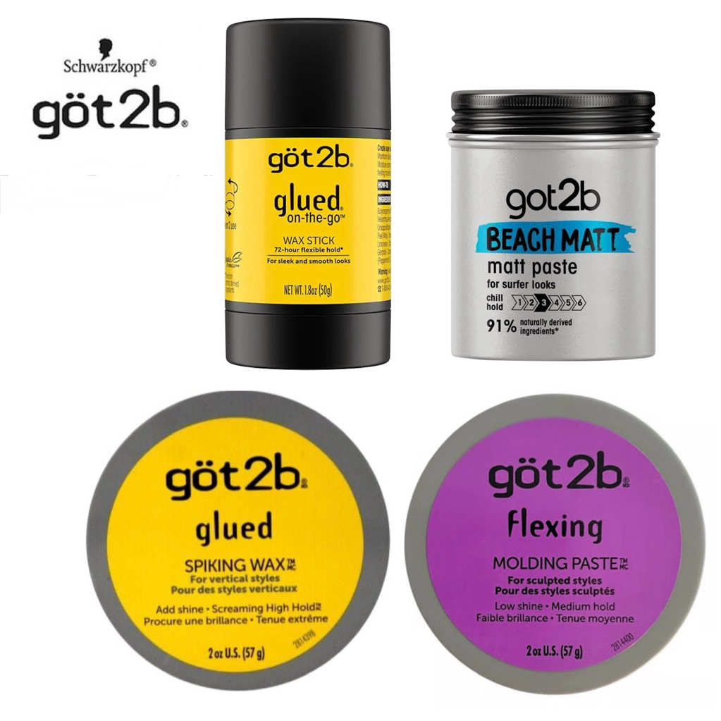 แว็กซ์ผม Schwarzkopf Got2b Beach Matt/ Glued Spiking Wax/ Flexing Molding Paste/ Glued Wax Stick จัด
