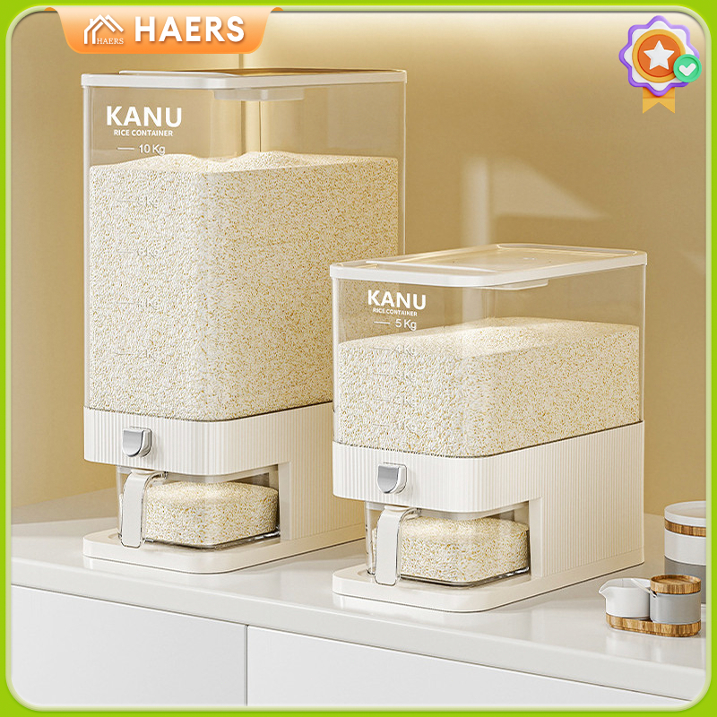 HAERS  5/10KG กล่องใส่ข้าวสาร  ที่เก็บข้าวสาร  กล่องเก็บอาหารแห้ง  ป้องกันแมลงและความชื้น