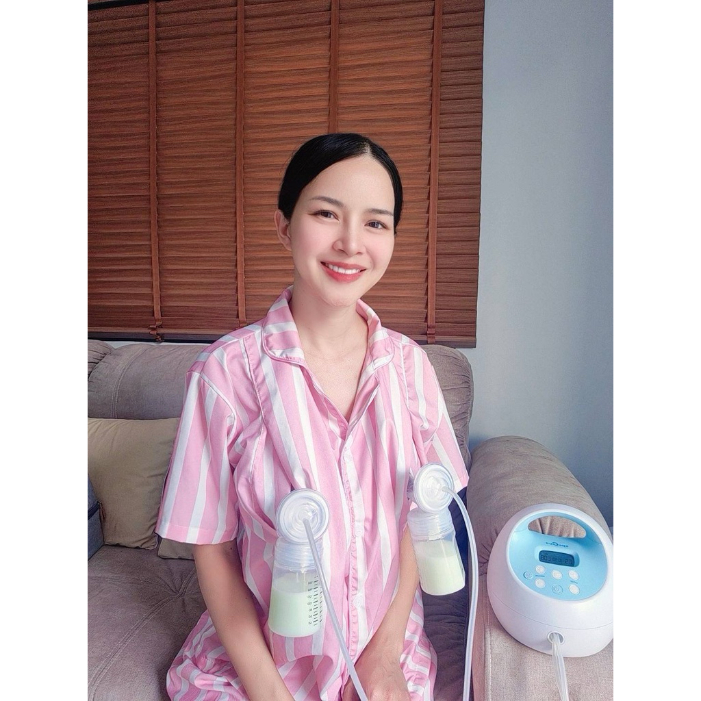 Hugaboo - ชุดนอนให้นม (Pinky Strip)🩷 แขนสั้น-ขายาว