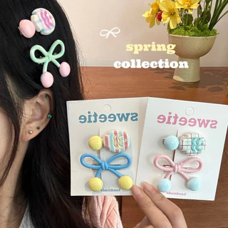 Cute 488 กิ๊บติดผม กิ๊บหนีบผมโบว์ปลา 2 ชิ้น / แพ็ค