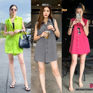 Fave Brand เดรสคอลเลคชั่นแขนกุด ผ้าคอตตอน ฟรีไซส์