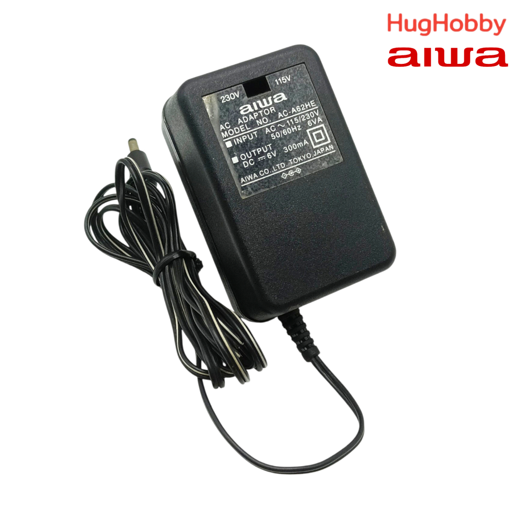 [มือ2 *ไม่ได้ทดสอบ ขายตามสภาพ] หม้อแปลงแท้ Aiwa AC-A62HE (6V 300mA) สำหรับเครื่องเล่น CD พกพา Aiwa