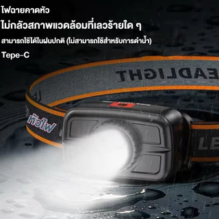 CRX [รุ่นใหม่]ไฟฉายคาดศีรษะขนาดเล็กแบบพกพาที่มีประสิทธิภาพ USB ชาร์จไฟได้ LED ไฟฉายคาดศีรษะกันน้ำกลางแจ้งแคมป์ปิ้งไฟตกปล