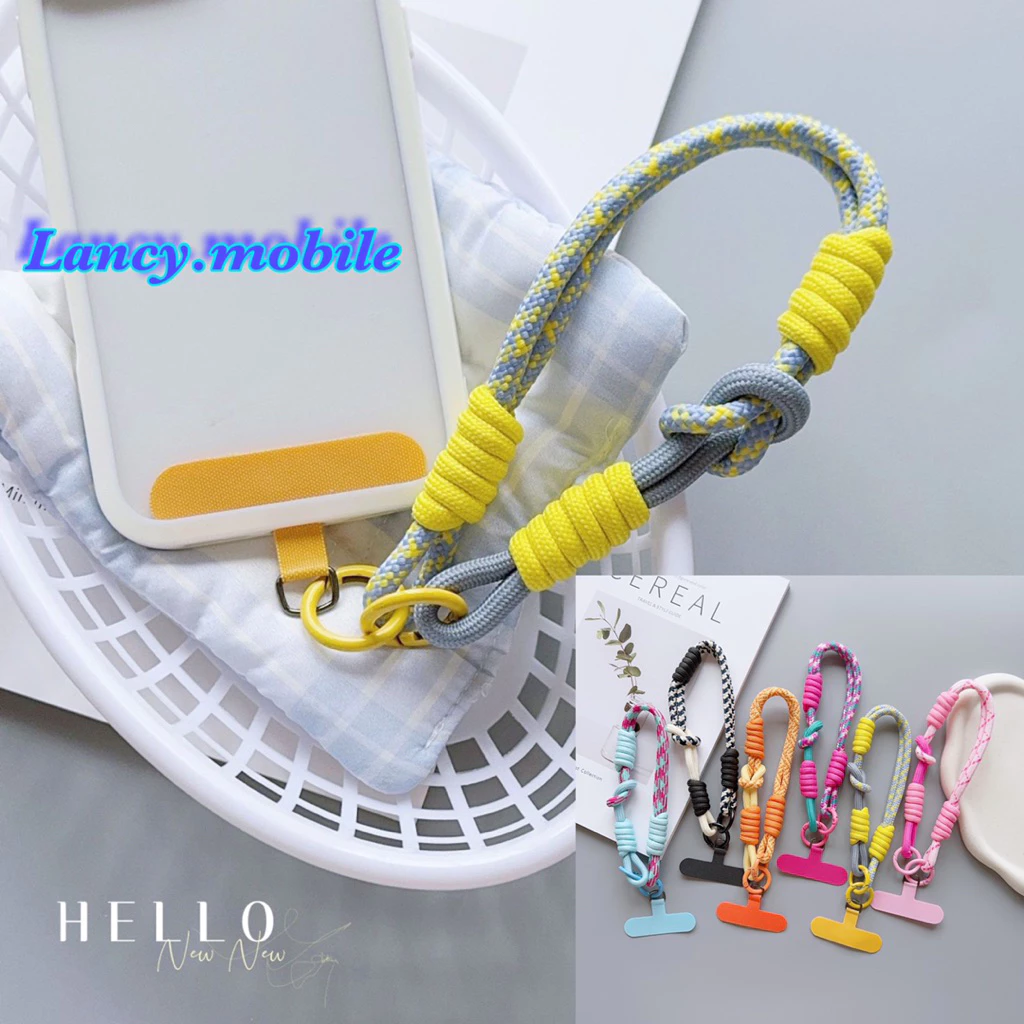 โทรศัพท์มือถือเชือกเส้นเล็กตกแต่งสามารถ Carried Twist เชือกจี้ป้องกันการสูญหายแฟชั่นข้อมือที่แข็งแกร่งสายรัดสั้นหุ้นใหม