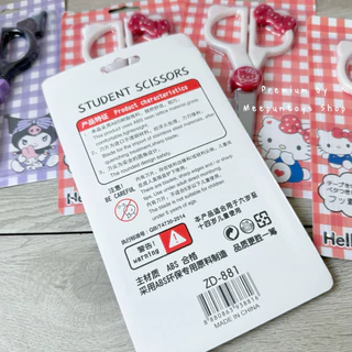 SANRIO กรรไกรสแตนเลส กรรไกรน่ารัก ลายการ์ตูน Sanrio Scissors | Hello Kitty | Kuromi 🍎✂️🖤