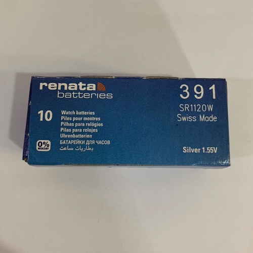 ถ่านกระดุม Renata 391 หรือ SR1120W,SR1120  จำหน่ายยกกล่อง จะมี 10เม็ด