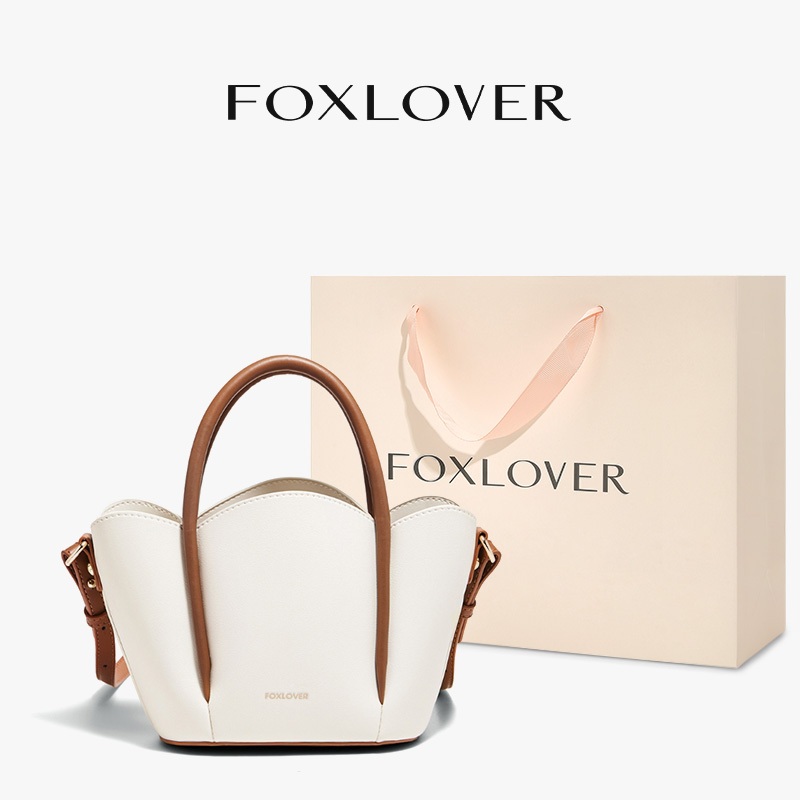 FOXLOVER กระเป๋าสะพายข้างสตรี แบบหิ้วและสะพาย ดีไซน์สวยรูปเปลือกหอยทันสมัย
