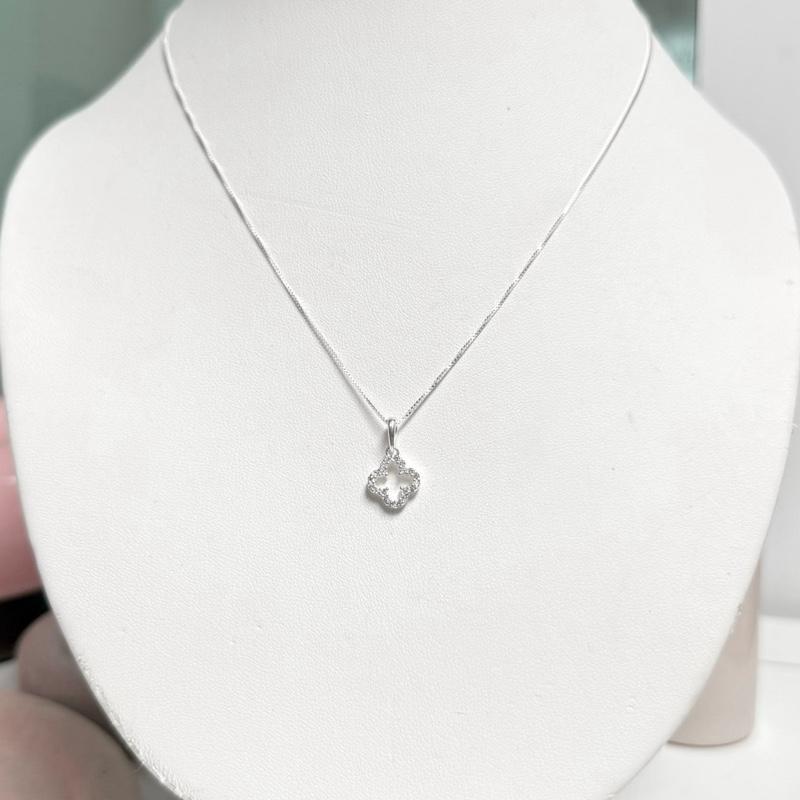 [แถมต่างหูเงินแท้] Minny Necklace | สร้อยคอเงินแท้ 92.5% โคลเวอร์ มินนี่ | เงินแท้92.5% งานช่างไทย