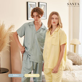 SANTA ชุดนอนผ้า Microtech เสื้อแขนสั้น กางเกงขายาว Unisex ใส่ได้ทั้งผู้ชายและผู้หญิง