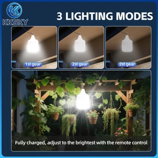 KKSKY ไฟโซล่าเซลล์ โซล่าเซลล์ Solar light 800000W หลอดไฟ โซล่าเซลล์ LED ไลท์แสงสีขาวกันน้ำ และกันฝุ่นละออง ชาร์จไฟอัตโนม