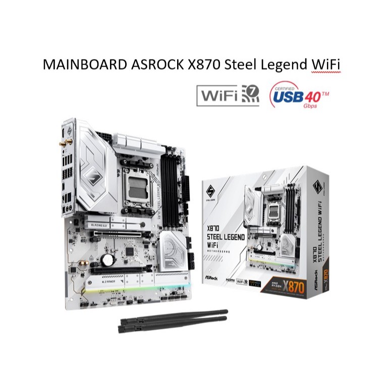 MAINBOARD ASROCK X870 STEEL LEGEND WIFI DDR5 AM5 (รับประกัน3ปี)