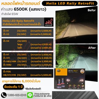 หลอดไฟหน้ารถยนต์ Hella LED Rally RetroFit ค่าแสง 6500K (สินค…