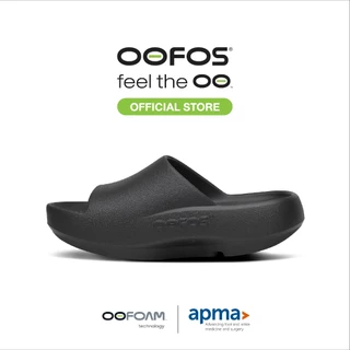 OOFOS OOahh Plus Black รองเท้าเพื่อการฟื้นฟู