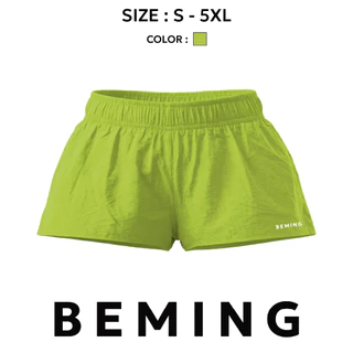 Bemingshorts050(XS-5XL)-Riko Shorts - กางเกงขาสั้นผ้าร่มเอวยางยืดดีไซน์เรียบ