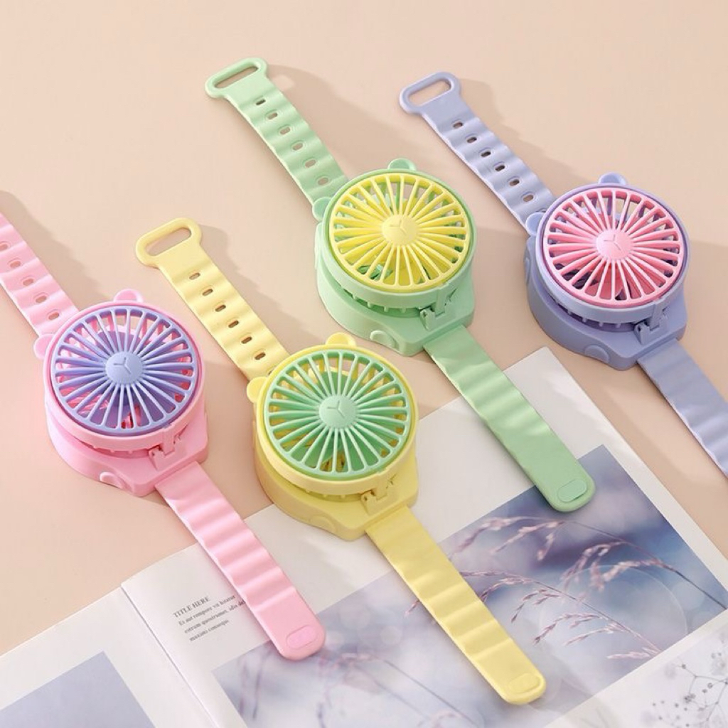 🎀⭐️{พร้อมส่ง! } นาฬิกาพัดลม ใส่เป็นนาฬิกาโบกพัดลม[‼️แถมถ่านใส่] ใส่ได้ทั้งผู้ใหญ่และเด็ก สีสันสวย ⭐️🎀💨