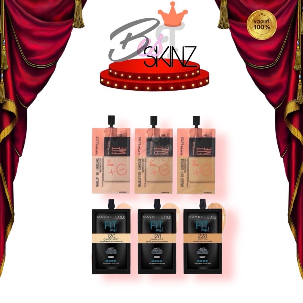 [แยก 1 ซอง] Maybelline Fit me เมย์เบลลีน รองพื้นฟิตมี ขนาด 5 ml.