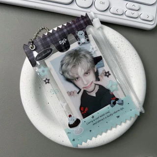 ซองใส่บัตรน่ารัก ลายการ์ตูน Kawaii ใส่รูป ใส่การ์ด โพลารอยด์ พร้อมซิป + ห่วงคล้อง พกง่ายสุดคิ้วท์!