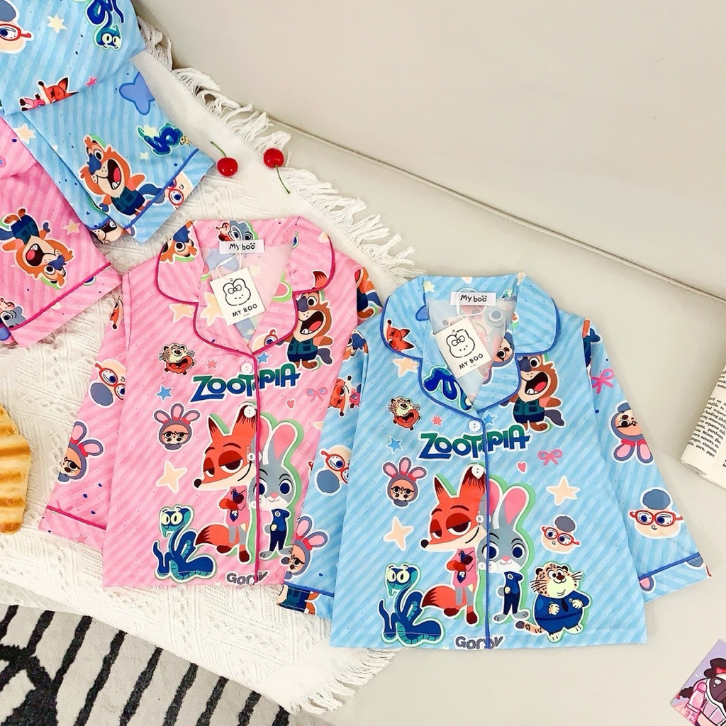 ชุดนอน zootopia ผ้าไหมนม เนื้อนิ่ม สั้น ยาว