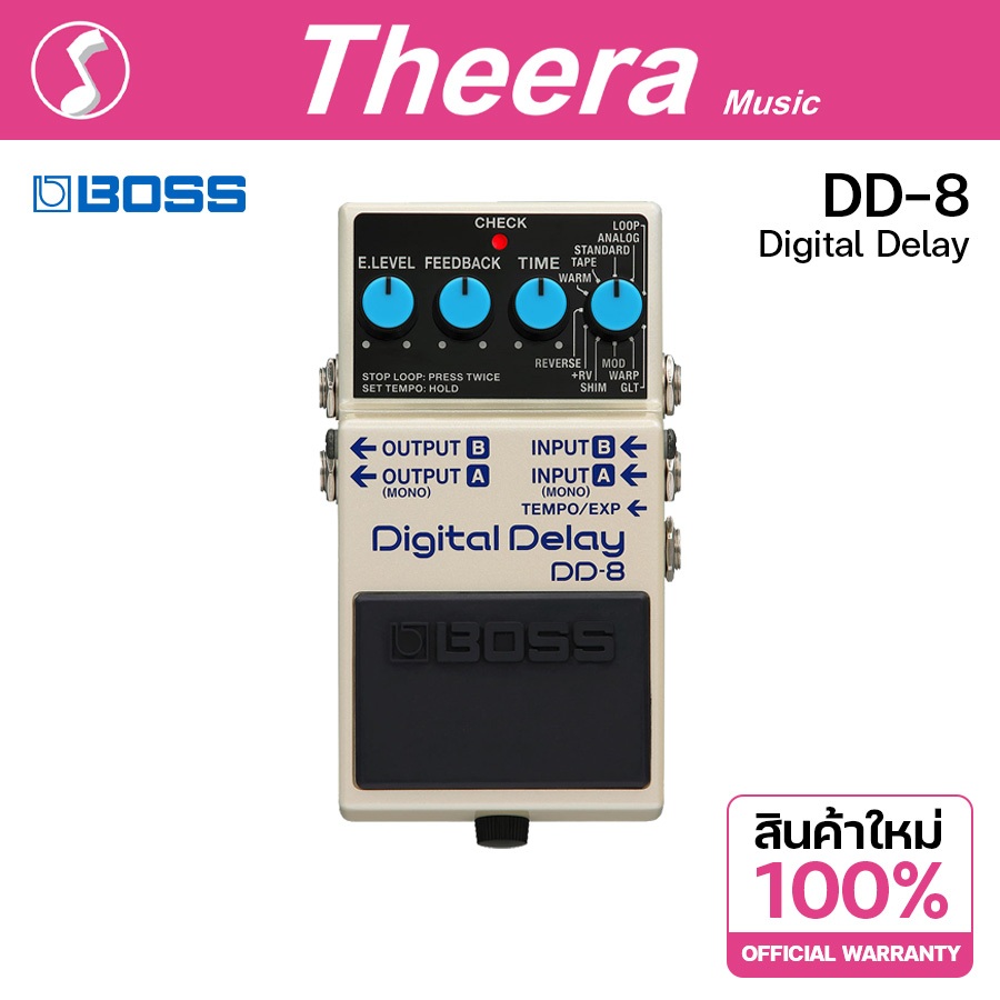 BOSS DD-8 DIGITAL DELAY DD8  เอฟเฟคกีตาร์ BOSS รับประกันจากศูนย์ตัวแทนประเทศไทย
