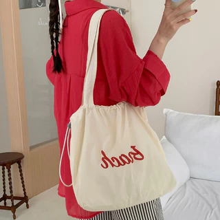 กระเป๋าสะพายข้าง Tote Bag สไตล์เกาหลี ins สำหรับผู้หญิง แฟชั่น ตัวอักษร ลำลอง อเนกประสงค์ มีหลายสีให้เลือก COD
