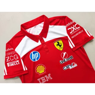 เสื้อ F1 เสื้อโปโลฟอร์มูล่าวัน ทีม เฟอร์รารี่ #FM0184 พิมพ์ทั้งตัว ไซส์ S-5XL