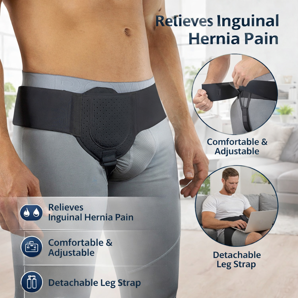 เข็มขัดป้องกันไส้เลื่อน Hernia Belt รุ่นใหม่ เข็มขัดป้องกันไส้เลื่อนสำหรับผู้ใหญ่ ใช้ได้ทั้งชายและหญิง