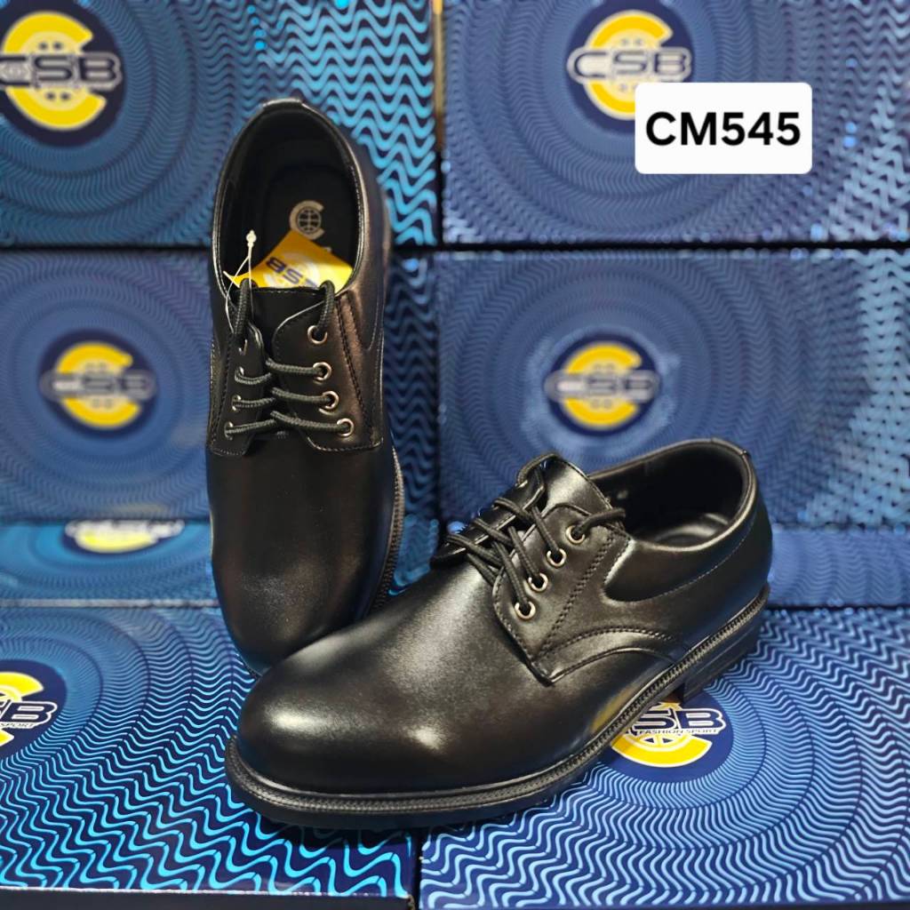 CSB/Alando รองเท้าหนังผูกเชือก 4 รู สีดำ CM545/AL5628 ไซส์ 39-46