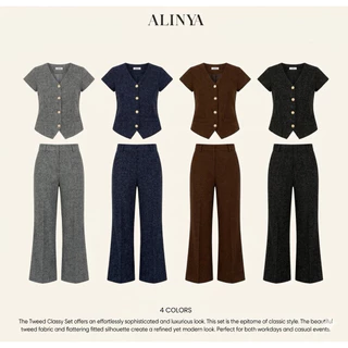 S004 | Tweed classy set ( เสื้อ + กางเกงขายาว )