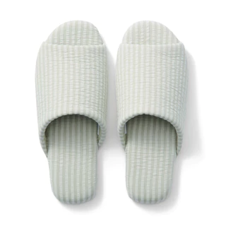 MUJI มูจิ สลิปเปอร์ รองเท้าเดินในบ้าน ผ้าริ้ว ออกแบบมาให้พอดีเท้าใส่สบาย