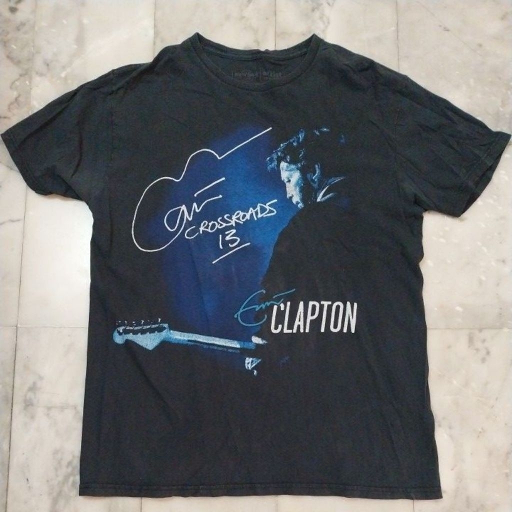 เสื้อยืดแขนสั้น แนวนักกีต้าร์ นักร้อง นักแต่งเพลงชาวอังกฤษ Eric Clapton แท้ มือสอง สภาพดี ของพร้อมส่