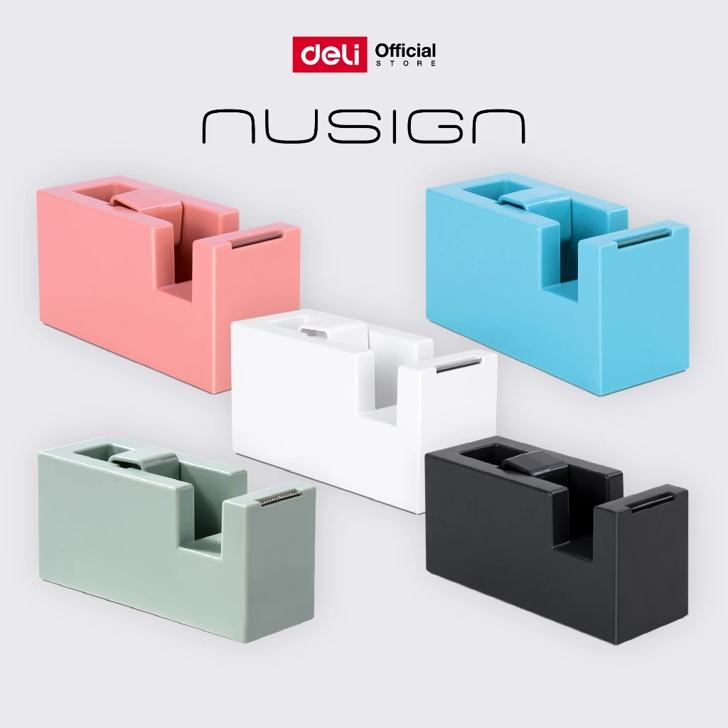แท่นตัดเทป Nusign Deli NS121 ดีไซน์มินิมอล ใบมีดคม แข็งแรง มี 2 สี ขาว/เขียว Tape Dispenser