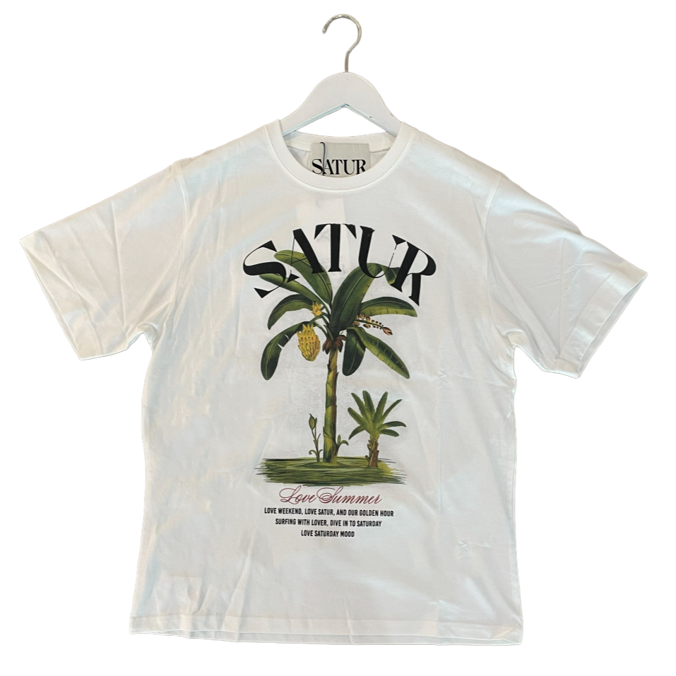 SATUR เสื้อยืด รุ่น Banana Tree Graphic T-Shirt White