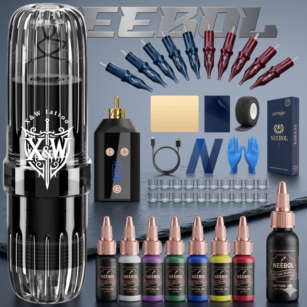 【ซื้อ1แถม65】2026ขายดี เครื่องจิ้มรอยสักไร้สาย เครื่องสัก เครื่องสักครบ เครื่องสักสาย เครื่องสักลาย ครบชุด