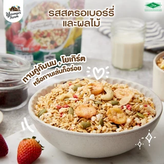 กราโนล่า ธัญพืชอบกรอบ รสสตรอเบอร์รี่และผลไม้ Younger Farm 225 กรัม
