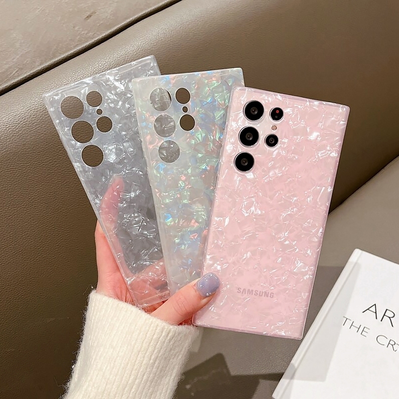 ลวดลายเปลือกหอยมุกเหลือบสี เคสโทรศัพท์ Samsung S26 S25 S24 FE S23 S22 Ultra A73 A57 A56 A55 A54 A53 A35 A17 A16 A15 A14