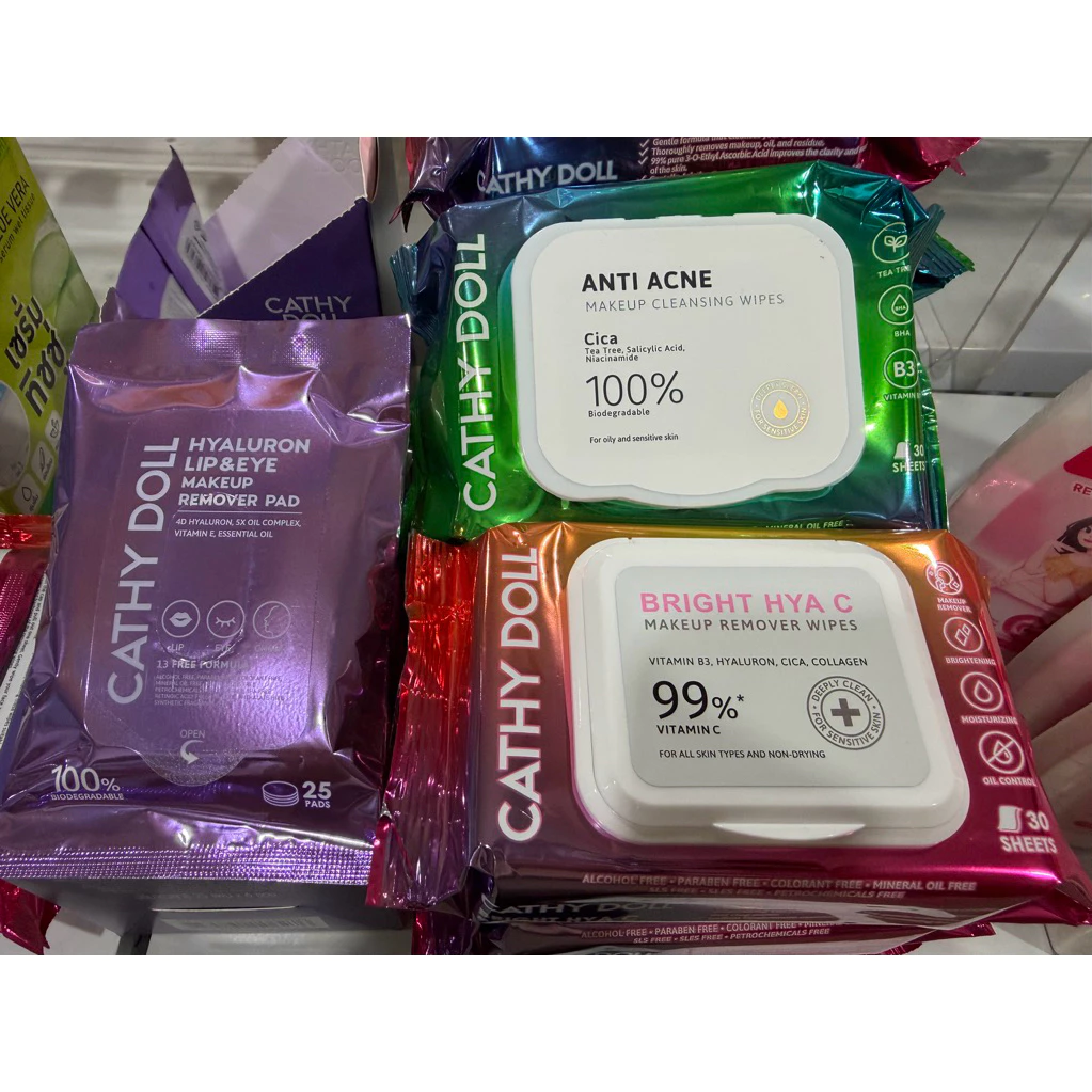 แผ่นเช็ดเครื่องสำอาง Cathy Doll Makeup Cleansing Wipes ขนาด 30 แผ่น