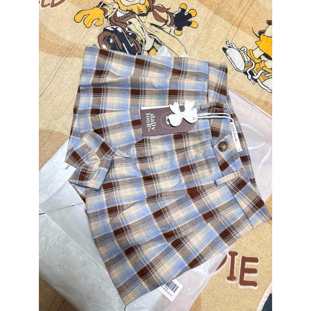 ส่งต่อ Dailylook.sm—-Gingham Shorts สีPastel blue🩵