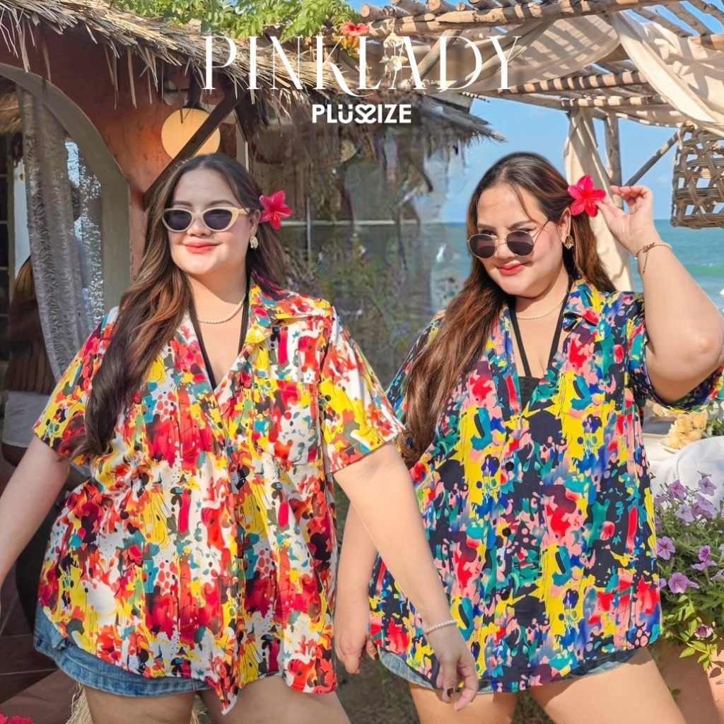 เสื้อเชิ๊ต ลายสะบัดสี 2 ลาย 2 สี 4 ไซส์ (กรุณาอ่านไซส์ในรายละเอียดก่อนสั่งซื้อ)
