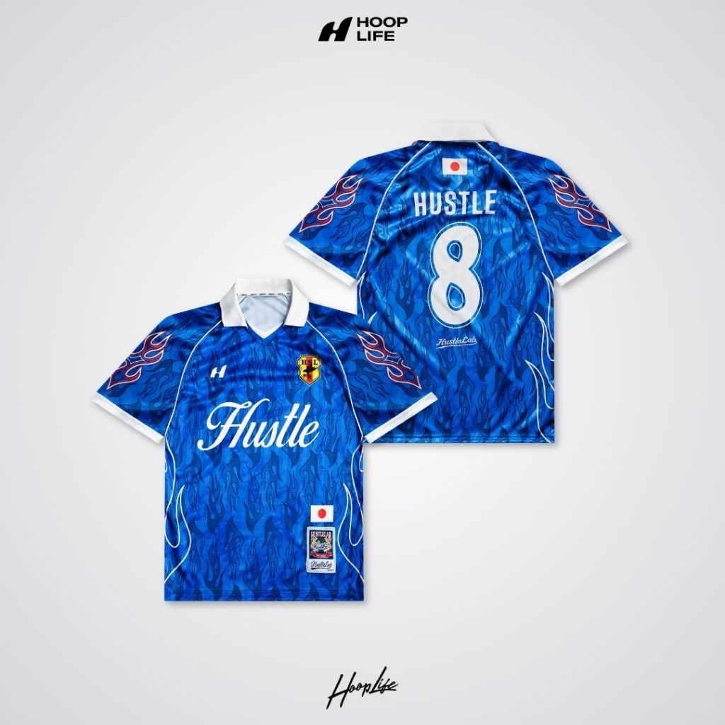 เสื้อบอลแฟชั่น เสื้อ oversized แนวสตรีท HustleLab World Cup Japan Soccer Jersey