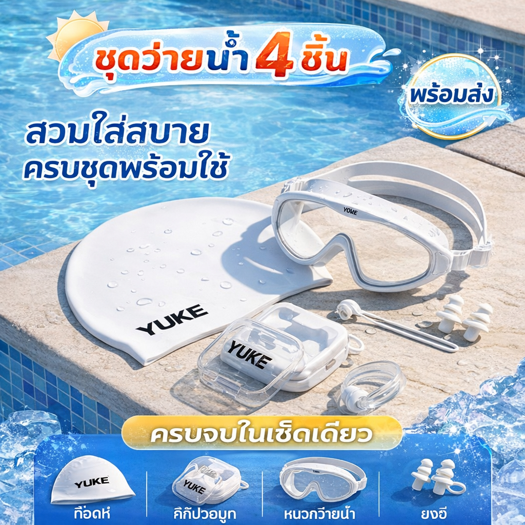 ที่หนีบจมูกที่อุดหูว่ายน้ําระดับแข่งขัน ซิลิโคนนุ่มสบายแนบกระชับผู้ใหญ่เด็ก สระว่ายน้ําเล่นน้ำ
