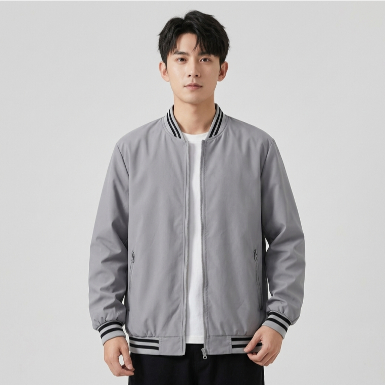เสื้อแจ็คเก็ตกันลม/เสื้อแจ็คเก็ตเบสบอลรุ่นใหม่ กันน้ำและระบายอากาศได้ดี รูปที่ 4