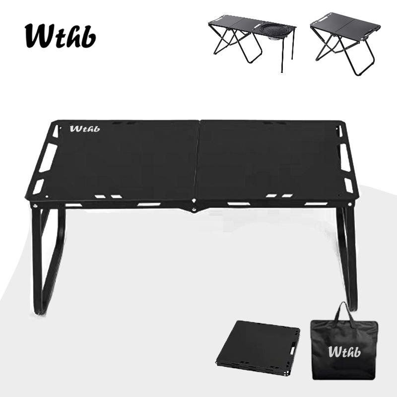 WTHB โต๊ะแคมป์ปิ้ง (ตารางยุทธวิธี) พับได้ แบบพกพา สำหรับกลางแจ้ง รับน้ำหนักดี มาพร้อมกระเป๋าเก็บของ
