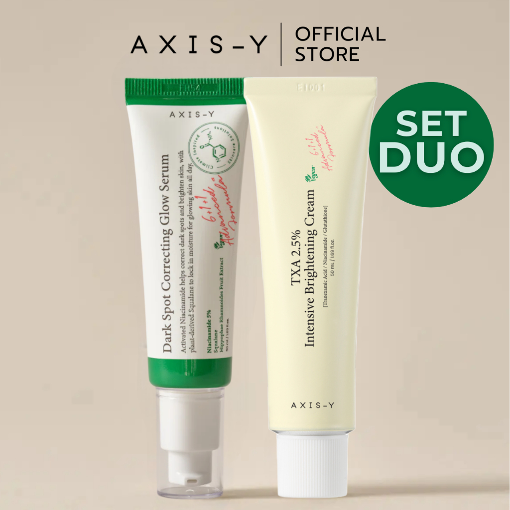 [HOT Duo Set] AXIS-Y | TXA 2.5% Intensive Brightening Cream 50 ml + AXIS-Y Dark Spot Correcting Glow Serum 50ml.